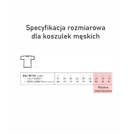 T-Shirt B&C E190 z dużym nadrukiem z tyłu