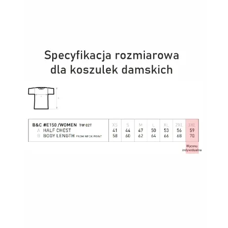 T-Shirt B&C E190 z dużym nadrukiem z tyłu